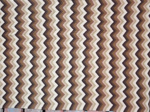 photo of ivory / buff / brown, felted vintage crochet wool afghan throw blanket #2