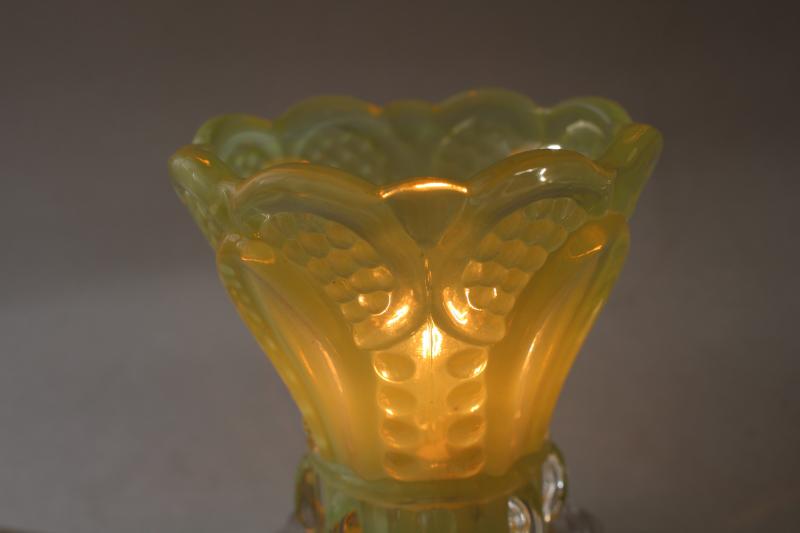 photo of jade green pressed glass vintage style night light, new electric dimmable fairy lamp  #3