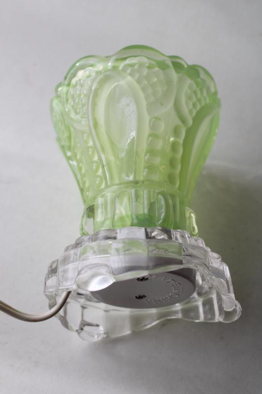 photo of jade green pressed glass vintage style night light, new electric dimmable fairy lamp  #4