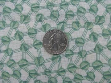 catalog photo of jadite green geometric print, vintage cotton feed or flour sack fabric