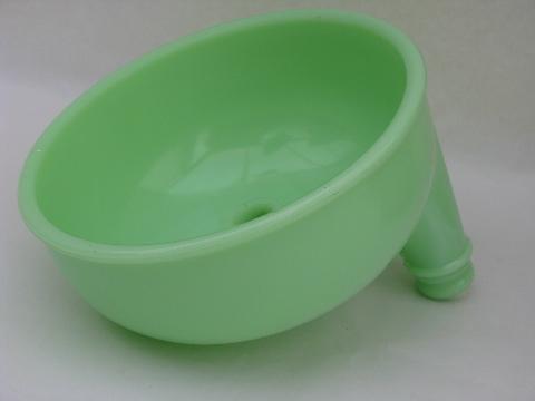 photo of jadite green vintage depression kitchen glass juicer bowl for mixer #1