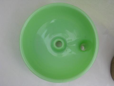 photo of jadite green vintage depression kitchen glass juicer bowl for mixer #2