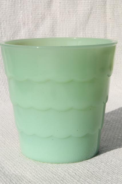 photo of jadite green vintage jadeite glass flowerpot, plant pot, small planter  #1