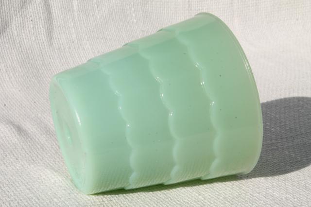 photo of jadite green vintage jadeite glass flowerpot, plant pot, small planter  #2