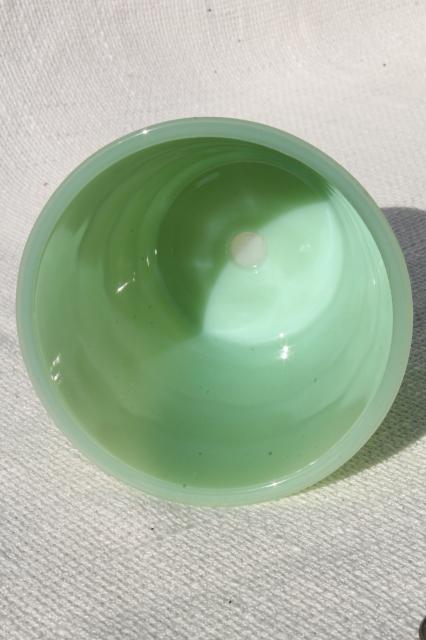 photo of jadite green vintage jadeite glass flowerpot, plant pot, small planter  #3