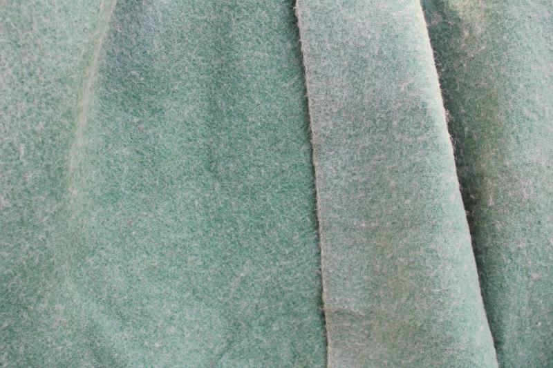 photo of jadite green wool / rayon bed blanket never used, 40s 50s vintage bedding #6
