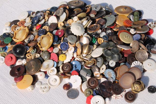 photo of jar of old antique vintage buttons from five generations family farm, many 1800s #5