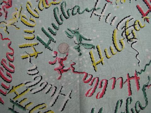 photo of kitschy vintage cotton print fabric, Hubba-Hubba! #1