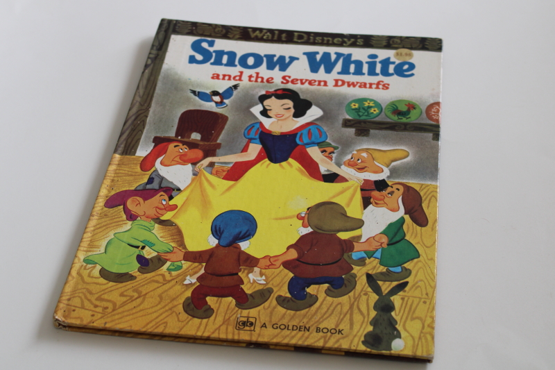photo of large Golden Book Walt Disneys Snow White & the Seven Dwarfs 1979 vintage picture book #1