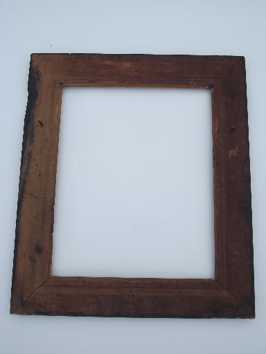 photo of large antique Victorian picture frame, ornate black w/gilt border #4