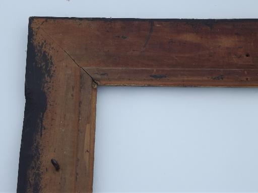 photo of large antique Victorian picture frame, ornate black w/gilt border #5