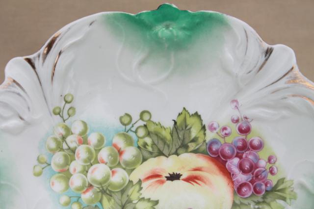 photo of large antique fruit bowls, collection of early 1900s vintage painted china dishes #3