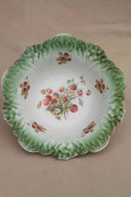 photo of large antique fruit bowls, collection of early 1900s vintage painted china dishes #11