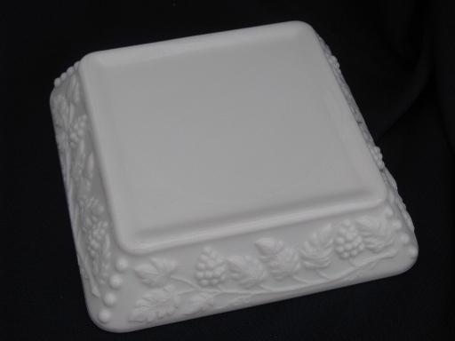 photo of large ashtray, Westmoreland paneled grape vintage grapes milk glass #3