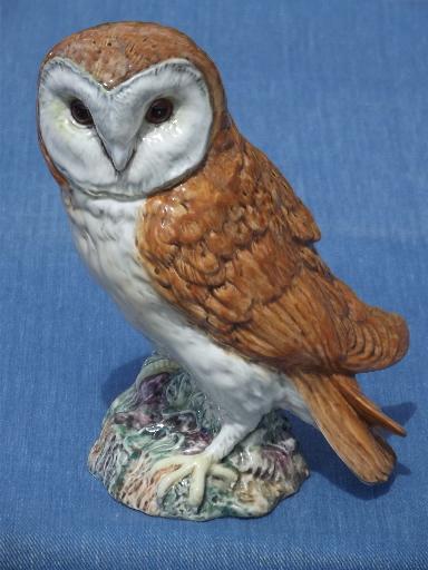 photo of large barn owl, vintage Beswick - England china figurine 8'' tall #1