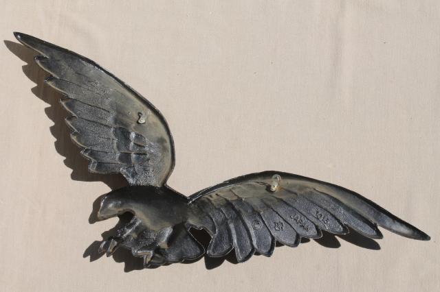 photo of large cast metal American Federal eagle wall hanging plaque w/ antique gold finish #7