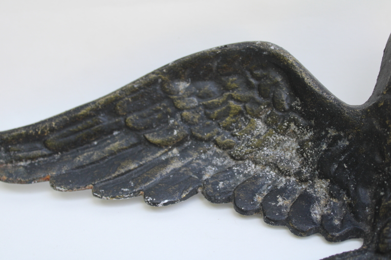 photo of large cast metal eagle wall hanging, mid century vintage Americana w/ weathered antique finish #3