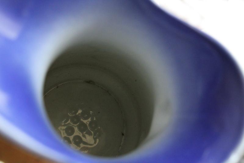 photo of large ceramic pitcher w/ stag deer, cobalt blue shaded color like flow blue #5