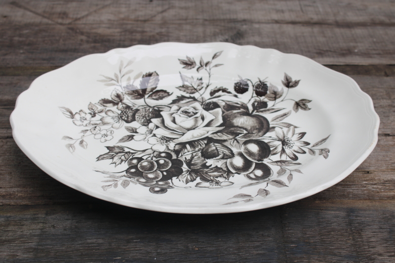 photo of large china platter dark brown transferware Gainsborough vintage J & G Meakin England #2