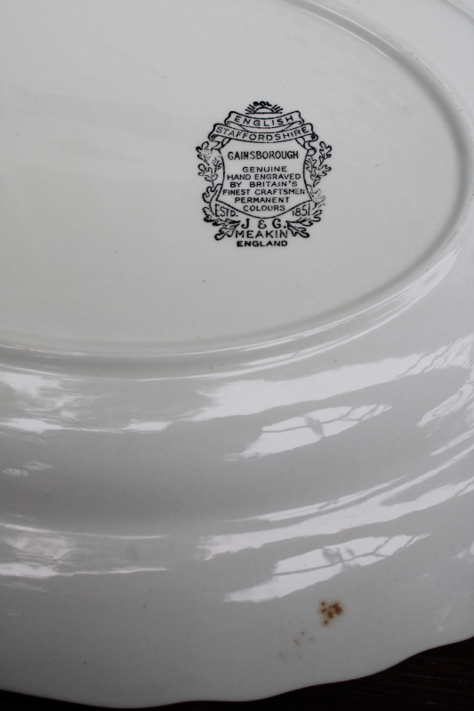 photo of large china platter dark brown transferware Gainsborough vintage J & G Meakin England #6
