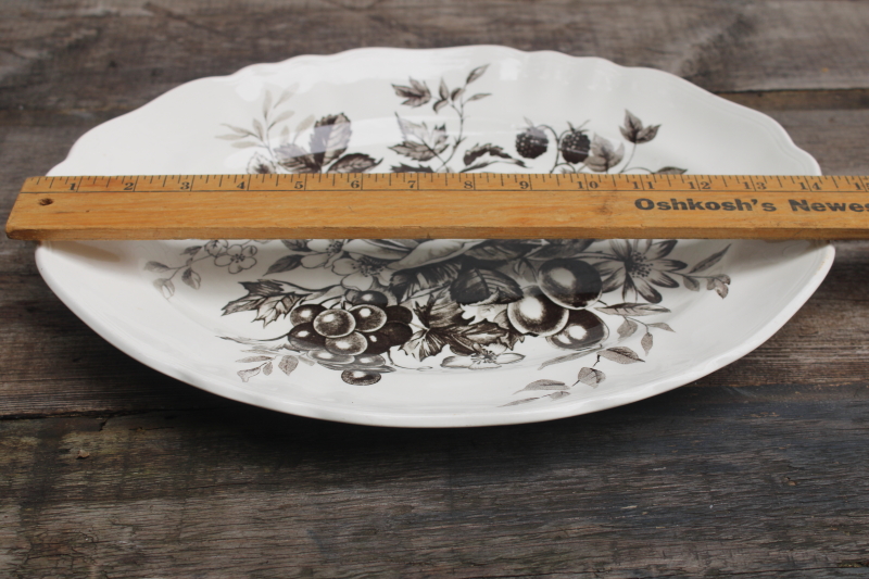 photo of large china platter dark brown transferware Gainsborough vintage J & G Meakin England #7