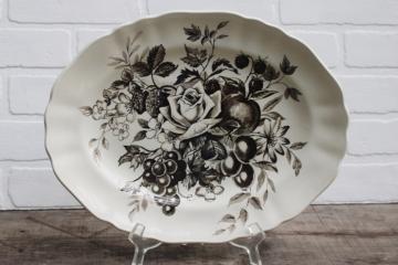 catalog photo of large china platter dark brown transferware Gainsborough vintage J & G Meakin England 
