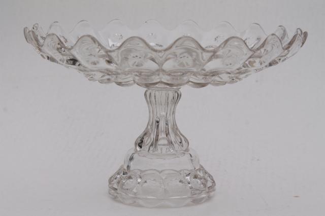 photo of large compote bowl EAPG vintage pressed glass, Dalzell Priscilla moon & stars #1