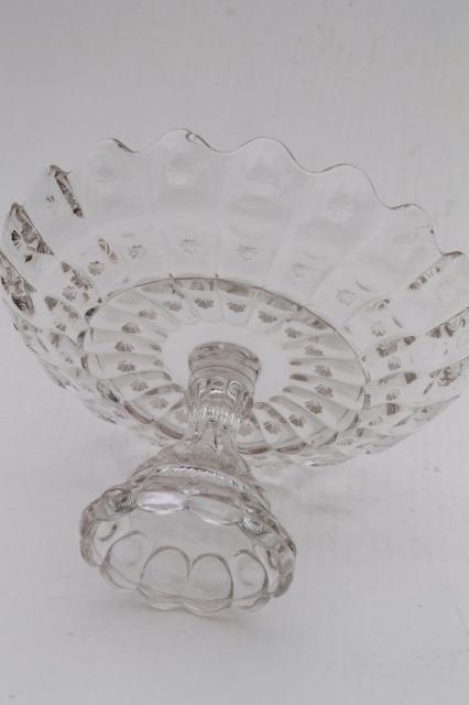 photo of large compote bowl EAPG vintage pressed glass, Dalzell Priscilla moon & stars #5