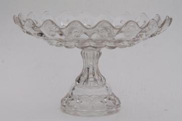 catalog photo of large compote bowl EAPG vintage pressed glass, Dalzell Priscilla moon & stars