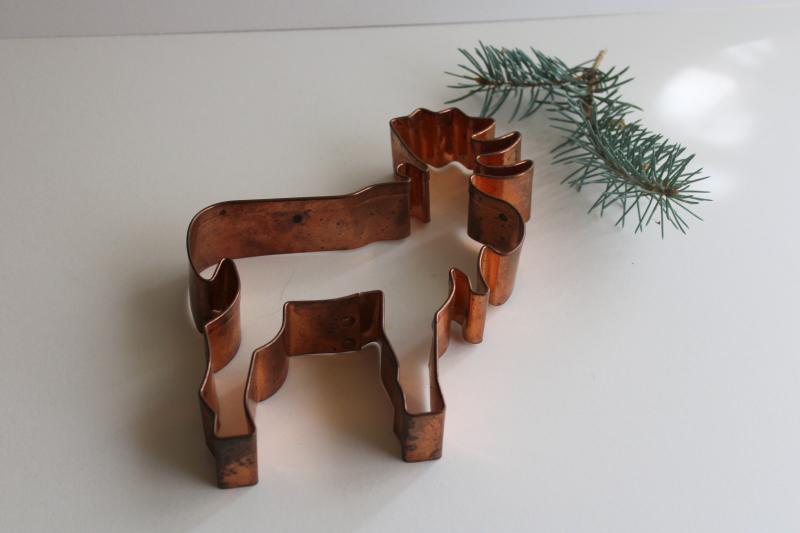 photo of large copper cookie cutter moose w/ antlers, northwoods camp cabin rustic decor #2