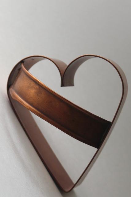 photo of large copper heart, valentine heart shaped cookie cutter modern farmhouse primitive #1