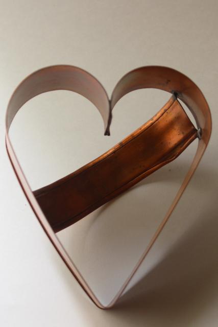 photo of large copper heart, valentine heart shaped cookie cutter modern farmhouse primitive #4