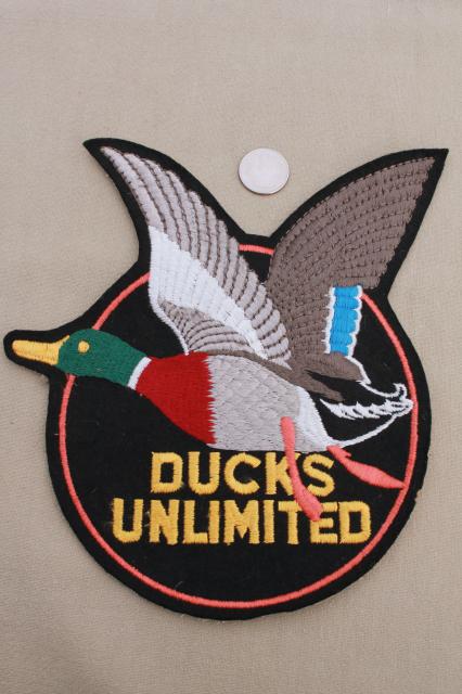 photo of large embroidered patches, Ducks Unlimited jacket patch w/ embroidered flying duck #2