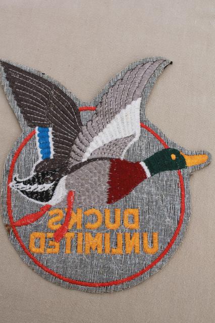 photo of large embroidered patches, Ducks Unlimited jacket patch w/ embroidered flying duck #5