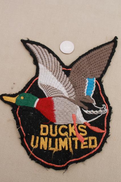 photo of large embroidered patches, Ducks Unlimited jacket patch w/ embroidered flying duck #6