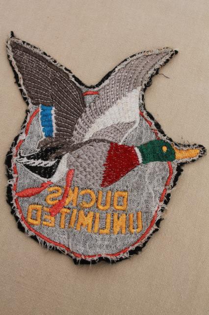 photo of large embroidered patches, Ducks Unlimited jacket patch w/ embroidered flying duck #9