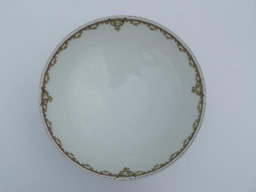 photo of large footed bowl, antique Haviland Limoges china berries and vine border #2