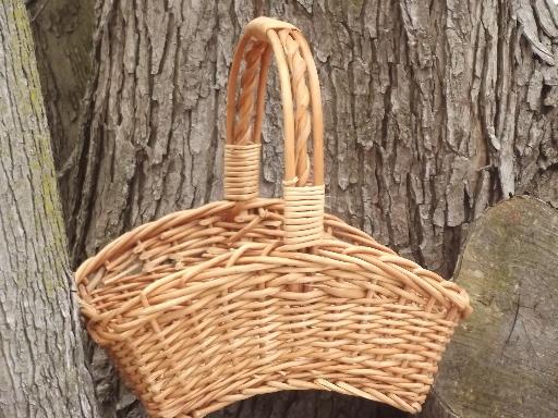 photo of large garden basket, natural wicker basket for produce or flowers #1