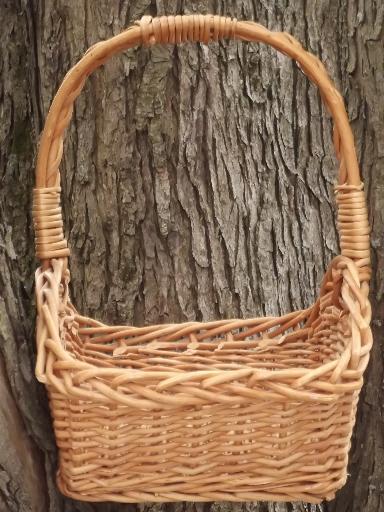 photo of large garden basket, natural wicker basket for produce or flowers #2
