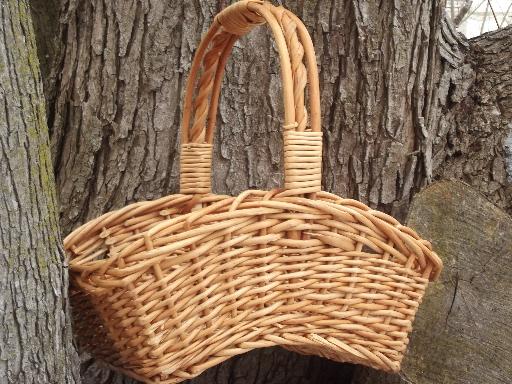 photo of large garden basket, natural wicker basket for produce or flowers #5