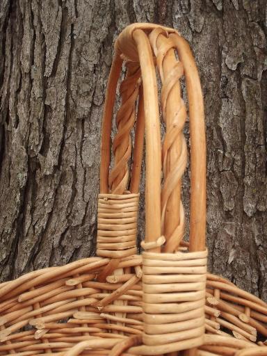 photo of large garden basket, natural wicker basket for produce or flowers #6