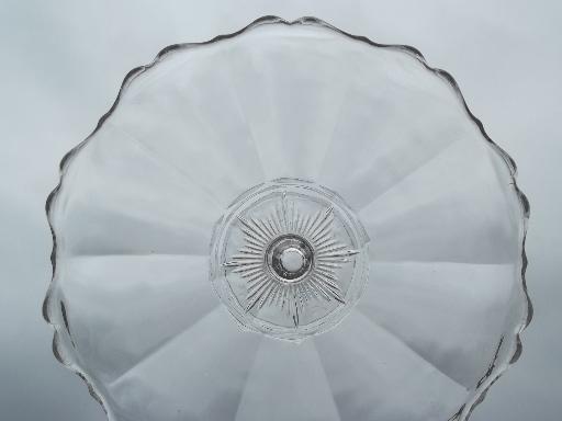 photo of large glass flower compote bowl, pedestal fruit bowl or salad bowl #7