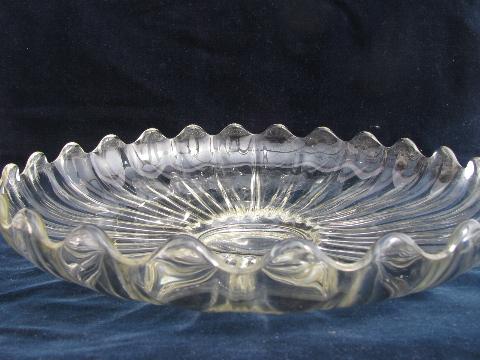 photo of large glass snack or sandwich plate, vintage Duncan & Miller festival line #1