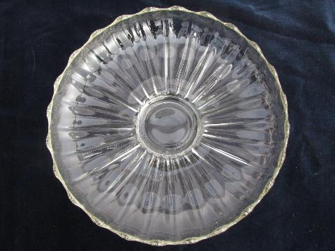 photo of large glass snack or sandwich plate, vintage Duncan & Miller festival line #2