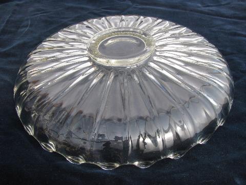 photo of large glass snack or sandwich plate, vintage Duncan & Miller festival line #3