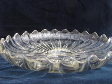 catalog photo of large glass snack or sandwich plate, vintage Duncan & Miller festival line