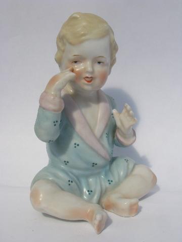 photo of large hand-painted china piano baby, vintage Maruyama - Japan figurine #1