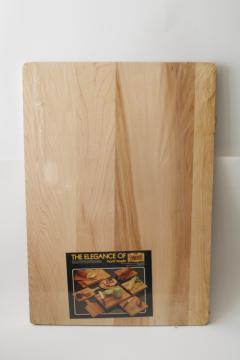 catalog photo of large hardwood kitchen board, vintage rock maple chopping cutting board or serving tray