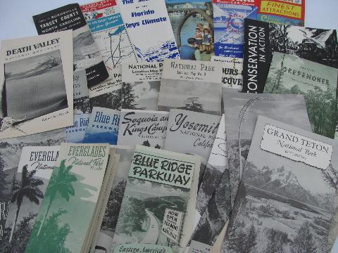 photo of large lot 1940s and 1950s National Park tour guides, pamphlets, maps etc. #1