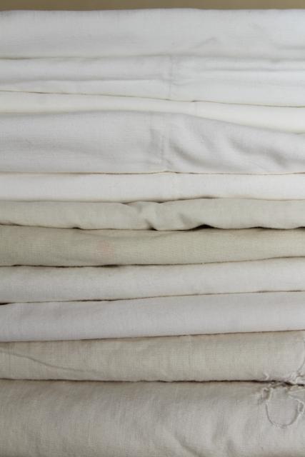 photo of large lot all white vintage embroidered cotton pillowcases w/ knitted lace & crochet #8